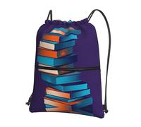 DUYKIMQW Blue Sky - Bolsa de gimnasio con cordón, elegante bolsa de deporte unisex, bolsa de yoga y bolsa de viaje con cordón, Un montón de libros, Talla única