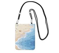 DUYKIMQW Bolsa cruzada para teléfono con estampado de estrellas de mar de playa con correa desmontable ajustable para viajes diarios y viajes