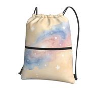DUYKIMQW Bolsa de gimnasio con cordón y estampado de hilos de colores, elegante bolsa de deporte unisex, bolsa de yoga y bolsa de viaje con cordón, Nebulosa de tono cálido, Talla única