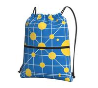DUYKIMQW Bolsa de gimnasio con cordón y estampado de hilos de colores, elegante bolsa de deporte unisex, bolsa de yoga y bolsa de viaje con cordón, Cuadrícula azul y amarilla, Talla única