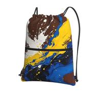 DUYKIMQW Bolsa de gimnasio con cordón y estampado de hilos de colores, elegante bolsa de deporte unisex, bolsa de yoga y bolsa de viaje con cordón, Tinta de color abstracto, Talla única