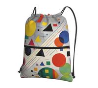 DUYKIMQW Bolsa de gimnasio con cordón y estampado de hilos de colores, elegante bolsa de deporte unisex, bolsa de yoga y bolsa de viaje con cordón, Geometría abstracta, Talla única
