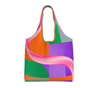 DUYKIMQW Bolsa de lona con estampado de mezcla roja y negra para mujer, bolsas grandes reutilizables para el trabajo y el uso diario, Gráficos en color, Talla única