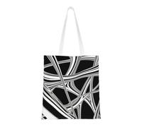 DUYKIMQW Bolsa de mano reutilizable con estampado de gato blanco para mujer, bolsas de comestibles para el trabajo, compras y viajes, Remolino monocromático, Talla única