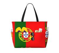 DUYKIMQW Bolsa de viaje de playa con estampado retro de bandera irlandesa de gran capacidad con cremallera para natación, piscina, gimnasio, camping, comestibles, Bandera de Portugal, Talla única