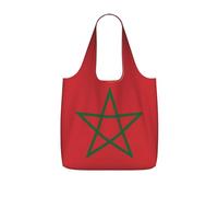 DUYKIMQW Bolsas de comestibles portátiles con estampado de la bandera de Maryland, bolsas plegables reutilizables para comestibles, compras, viajes, viajes, Bandera de Marruecos, Talla única