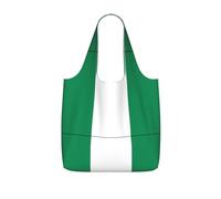 DUYKIMQW Bolsas de comestibles portátiles con estampado de la bandera de Maryland, bolsas plegables reutilizables para comestibles, compras, viajes, viajes, Bandera de Nigeria, Talla única