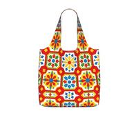 DUYKIMQW Bolsas de comestibles portátiles con estampado degradado, bolsas plegables reutilizables para comestibles, compras, viajes, etc, Patrón de azulejos españoles, Talla única