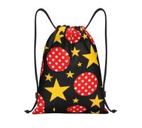DUYKIMQW Curve Color Line Print - Mochila unisex ligera con cordón, fibra de poliéster cifrada, Wave Point Star, M