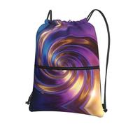 DUYKIMQW Data Garbled Print - Bolsa de gimnasio con cordón, elegante bolsa deportiva unisex, bolsa de yoga y bolsa de viaje con cordón, Colorido flujo de remolino, Talla única