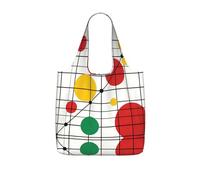 DUYKIMQW Dizzy Lines - Bolsas portátiles para comestibles, plegables, reutilizables, para compras, viajes, etc, Puntos de color cuadrícula, Talla única