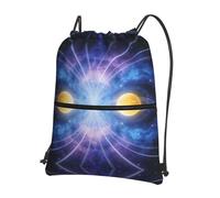 DUYKIMQW Fault Star Orbit Print - Bolsa de gimnasio con cordón ajustable, elegante bolsa de deporte, unisex, bolsa de yoga y bolsa de viaje con cordón, Luna colorida, Talla única