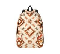 DUYKIMQW Mochila de lona con estampado tribal terroso con cintas, varios bolsillos, Black, S, Clásico