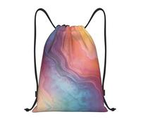 DUYKIMQW Mochila unisex con estampado de formas monocromáticas, bolsillo ligero con cordón, fibra de poliéster cifrada, Lavado de tinta degradada, M