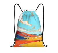 DUYKIMQW Mochila unisex con estampado de plantas acuáticas subacuáticas, bolsillo ligero con cordón, fibra de poliéster cifrada, Mezcla multicolor, S