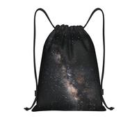 DUYKIMQW Mochila unisex unisex con estampado de luna y acuarela, bolsillo ligero con cordón, fibra de poliéster cifrada, Cielo lleno de estrellas, S