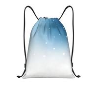DUYKIMQW Mochila unisex unisex con estampado de luna y acuarela, bolsillo ligero con cordón, fibra de poliéster cifrada, Azul claro Star Mist, M