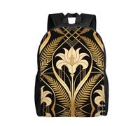 DUYKIMQW Morning Glory - Elegante mochila de viaje con estampado de gloria, bonita mochila para laptop con diseño impreso frontal completo, Flor dorada oscura, Talla única