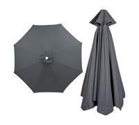 DUYULIANG Patio Exterior Jardín Toldo De Repuesto Para Sombrilla, Parasol Reemplazar La Tapa, Impermeable Voladizo, Protección UV, 6 U 8 Brazos Cubierta Para Trasero Piscina Terrazas(Grays,3M/6Ribs)