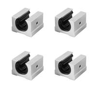 DUZEPA 4 rodamientos lineales SBR16UU de 16 mm, rodamientos de bolas abiertos de aluminio, bloque deslizante para riel lineal SBR16
