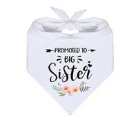 DUZEPA Bandana para perro con anuncio de embarazo, divertida bandana y accesorio para fotos para mascotas con mensaje "Ascenso a Hermana Mayor", bufanda triangular para mascotas