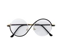 DUZEPA Gafas de cosplay con montura redonda y lentes transparentes, accesorio para disfraz de bruja, accesorio para fotos de fiesta de Halloween, marco de metal de 25 g