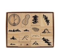 DUZEPA Kit de sellos artesanales para crear mapas, 16 sellos de goma de madera vintage, para creación de mundos, mapas de batalla y diarios.