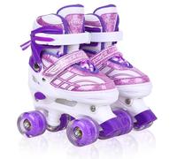 DUZSKJ Patines Ajustables para niñas Principiantes, con 4 Tallas Ajustables para los más pequeños (Morado, M)