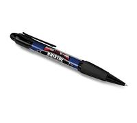 DV DESIGN Bristol 83147 - Bolígrafo negro con diseño de Skyline England GB UK Travel Holiday City Flag Union Jack, cumpleaños, oficina, papelería, regalo para estudiantes
