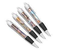 DV DESIGN Juego de 4 bolígrafos blancos Venecia - Italia, barcos italianos, ciudad, europeos, vacaciones, viajes, amigos, niñas, hombres, mujeres, bolígrafo temático #79489