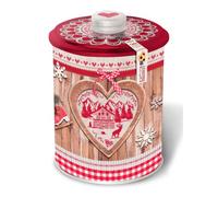 DV France | Lata Redonda De Metal Galletas De Invierno Shortbread Galettes Fior di Sale - 264 Gr | Galletas de hojalata de metal | Galletas De Mantequilla Salada