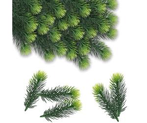 DvBCNMe 50 ramas de abeto artificiales, 10 cm de largo, artificiales como reales para manualidades corona de Adviento, decoración de Navidad, decoración de mesa y guirnaldas, perfectas para decoración