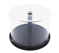DVD Cake Box - Clear Column Empty DVD Storage Bucket with Black Spindle