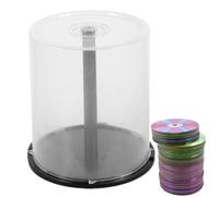 DVD Cake Box - De Almacenamiento Para Çd DVD, Estuche De Almacenamiento Para 100 Discos | Contenedor Organizador Vacío Con Pin Negro | Soporte Apilable Con Tapa Transparente Home Cinema Y Oficina
