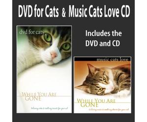DVD For Cats + Music Cats Love CD: DVD/CD SET (While You Are Gone) Cat Music Cat DVD