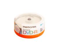 DVD-R Memorex 16x 4,7 GB, paquete de 20, en rollo, imprimible
