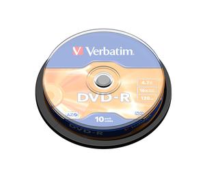 DVD-R VERBATIM 16x (10) - Capacidad 4,7 GB - Eje