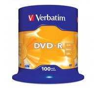 DVD-R VERBATIM 4.7 Go 16x - 100 unidades - espiral plata mate