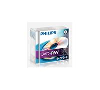 DVD-RW - PHILIPS - DN4S4J05F - 5 soportes - 4.7 Go - 120 minutos - Velocidad 4x