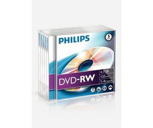 DVD virgen Philips DN4S4J05F/00 4,7 GB 120 min DVD-RW alta velocidad