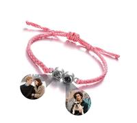 DVDKOLA Pulseras personalizadas con imagen en el interior, regalos personalizados para hombres y mujeres, pulsera de proyección de fotos, regalos conmemorativos para cualquier día especial, Talla
