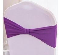 dvegGEE Banda elástica for Silla, 10 Unidades de Licra, Ideal for Banquetes, hoteles y hoteles.(Light Purple)
