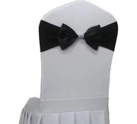 dvegGEE Banda elástica for Silla de satén, 10 o 50 Unidades, for decoración de Banquetes y hoteles.(Black,50pcs)