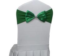 dvegGEE Banda elástica for Silla de satén, 10 o 50 Unidades, for decoración de Banquetes y hoteles.(Deep Green,50pcs)