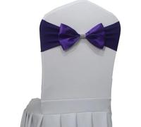 dvegGEE Banda elástica for Silla de satén, 10 o 50 Unidades, for decoración de Banquetes y hoteles.(Deep Purple,10 pcs)