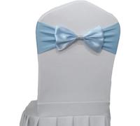 dvegGEE Banda elástica for Silla de satén, 10 o 50 Unidades, for decoración de Banquetes y hoteles.(Light Blue,50pcs)
