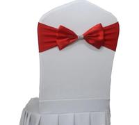 dvegGEE Banda elástica for Silla de satén, 10 o 50 Unidades, for decoración de Banquetes y hoteles.(Red,10 pcs)