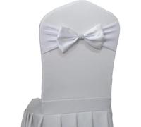 dvegGEE Banda elástica for Silla de satén, 10 o 50 Unidades, for decoración de Banquetes y hoteles.(White,50pcs)