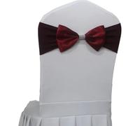 dvegGEE Banda elástica for Silla de satén, 10 o 50 Unidades, for decoración de Banquetes y hoteles.(Wine Red,50pcs)