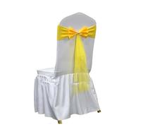 dvegGEE Banda for Silla, 10/50 Piezas de Licra con Banda de Gasa elástica for decoración de Banquetes, Fiestas y Eventos.(Single Bow Yellow,10 pcs)